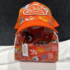 Von Dutch Orange Trucker Hat & Orange  Hand Bag Brand New Both Sold Together