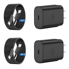 For Samsung Galaxy A14/A13/A23 5G 25W Type-C PD Wall Fast Charger & C to C Cable