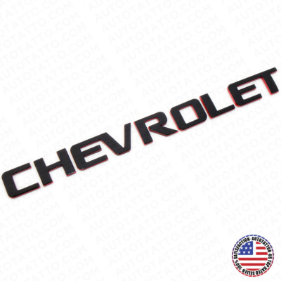 Chevy Chevrolet Truck Lifgate Letter Badge Logo Emblem Black Redline ...