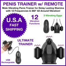 Penis Head Teaser 3 Egg Vibrator Massager, Glans Trainer & Masturbation, 12 Mode