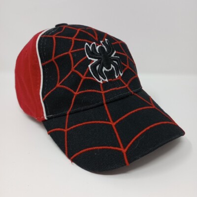 Spiderman Web Logo TK Cap Cotton Red Black Adjustable Baseball Hat Cap