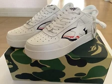 Authentic a bathing ape bape shark bape sta white US 9 10 11 12 new bapesta men