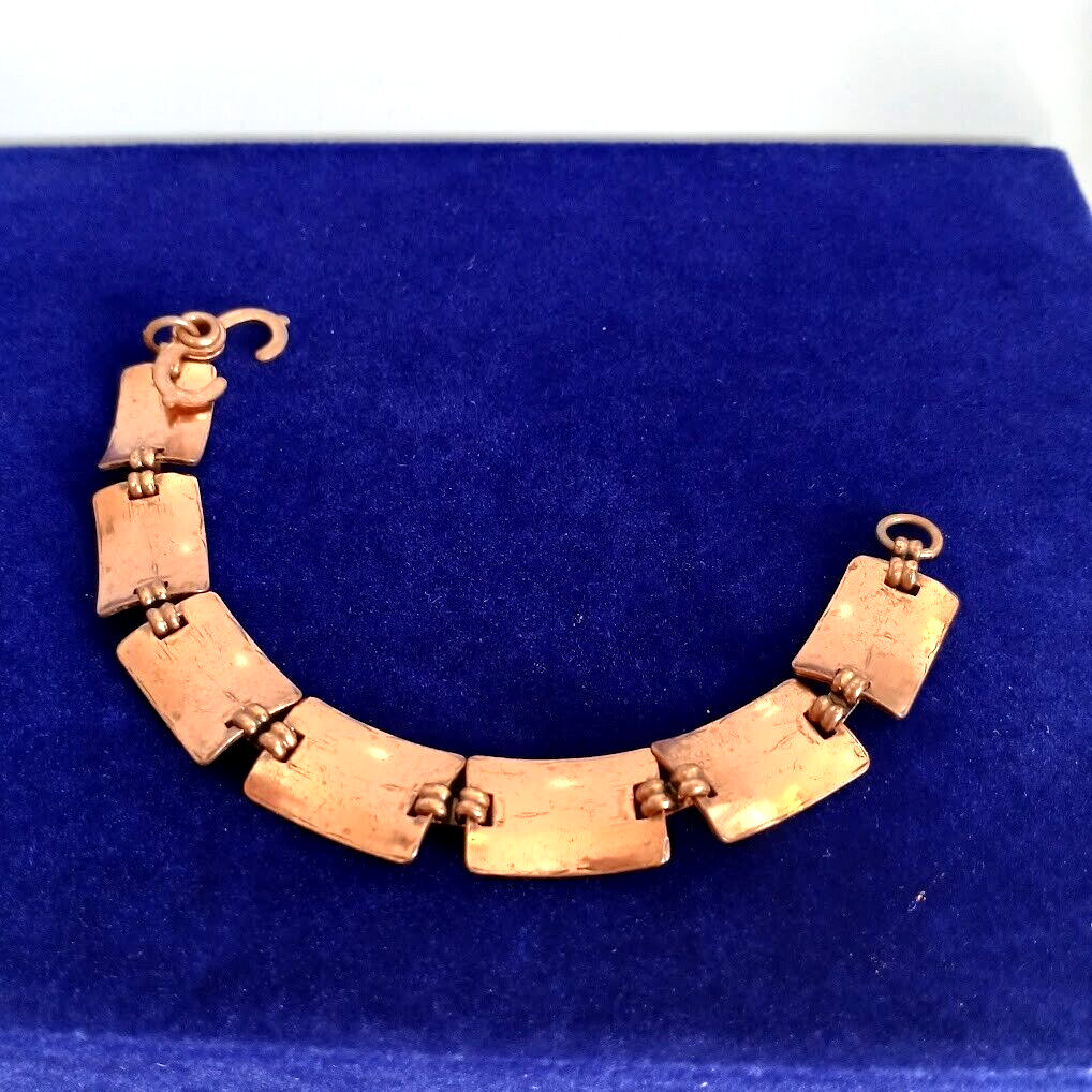 Solid Embossed Copper Panel Bracelet ~ Length 7 i… - image 13