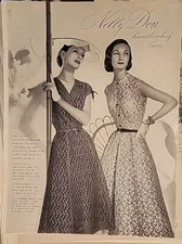 1950s Women's Nelly Don  handkerchief lace dresses vintage fashion Ad 