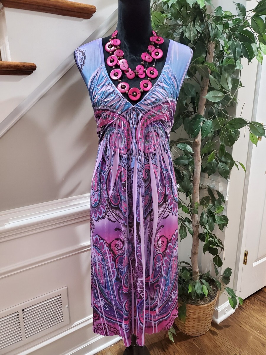 purple paisley dress DOLCE & GABBANA PRINT BODY CON american made Buy Purple Paisley Print Sleeveless