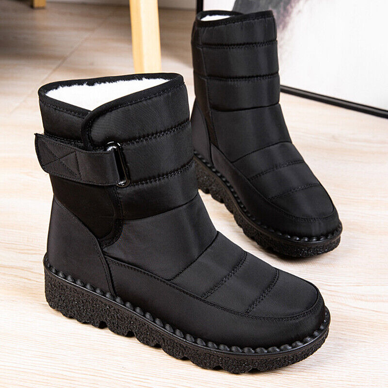Womens Winter Warm Fur Lined Waterproof Nonslip Ladies Ankle Snow Boots Size UK eBay