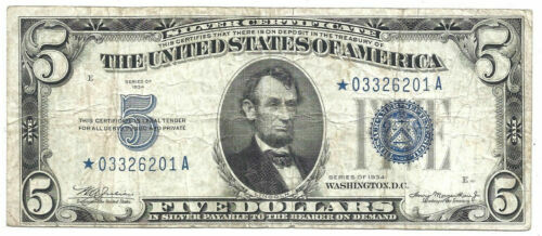 no.5 　1984xFRAMeWORKXPAYDAY 38 Buy 1934/1934-A $5.00 Silver Certificate XF | APMEX