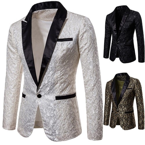 Para hombres Floral Fiesta Vestido Traje Elegante Cena Chaqueta Boda Blazer Baile de graduación Esmoquin - Imagen 4 de 28