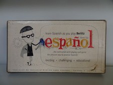 Vintage Berlitz Card Game Espanol 1955 - Learn Spanish