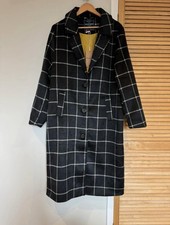 Brakeburn Melbury Black Check Longline Coat - Size 16 - New with Tags