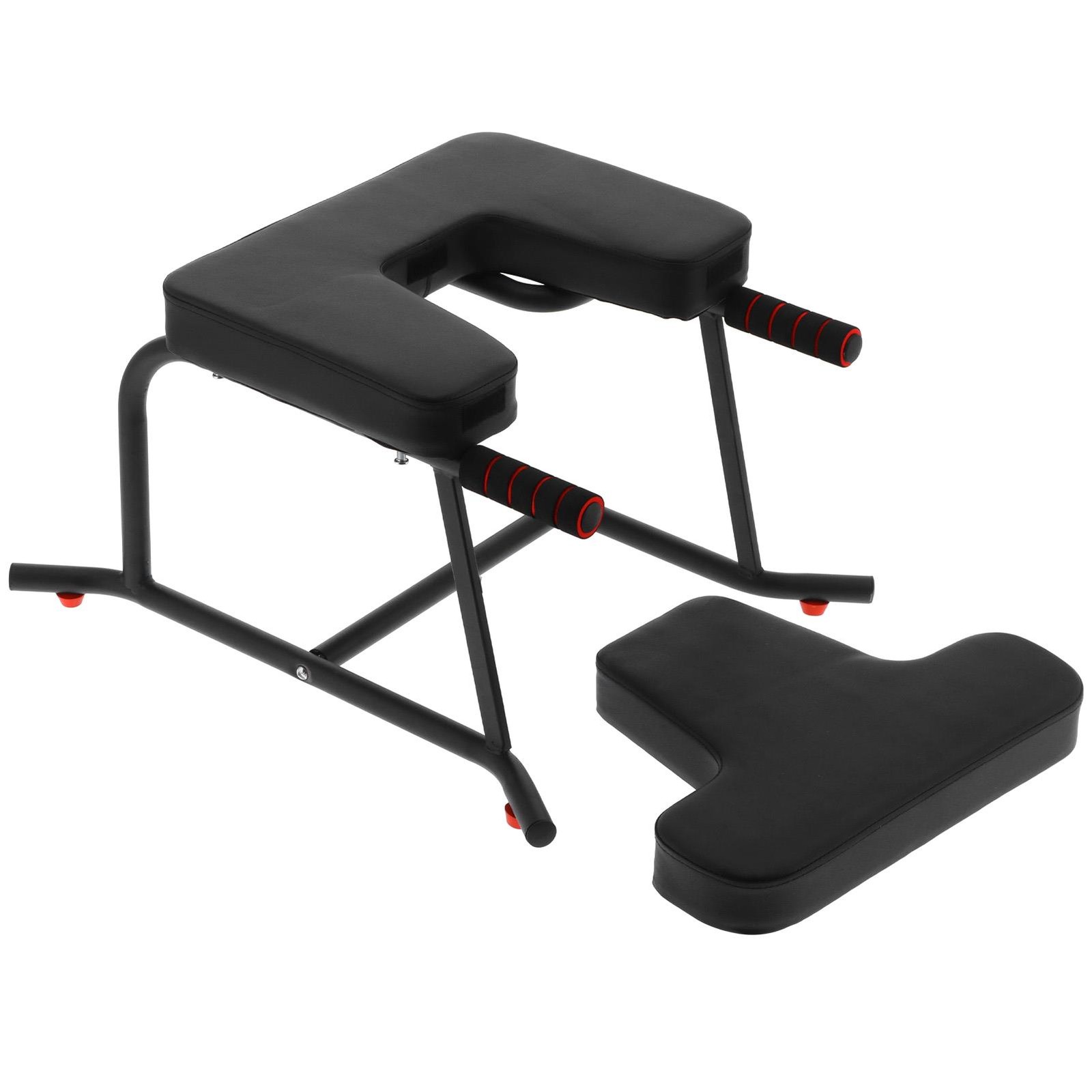 Yoga Headstand Inversion Bench Fitness Stool with Armrests Black Yoga Chair