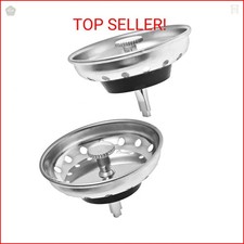 2 Pack - Kitchen Sink Strainer and Stopper Combo Basket Replacement for Standard