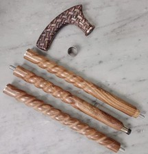 Victorian Walking Stick Cane Vintage Handle  Spiral Wooden Walking Cane Stick