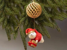 Cute Christmas Bear with Gift Box 3D STL Digital File, 3D Printing Model Design