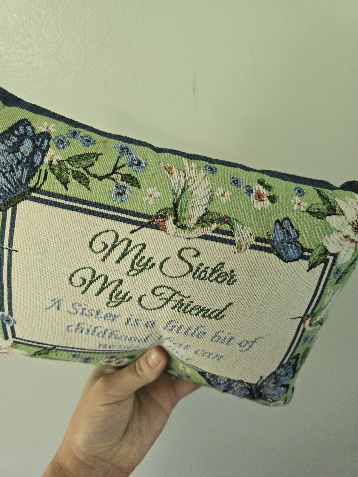 Collections Etc My Sister My Friend Tapestry Weave Throw Pillow Floral Small