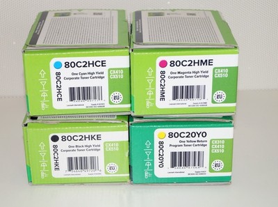 Original Lexmark CX410/CX510 Tonner  (80C2HCE,80C2HME,80C2HKE,80C20YO)