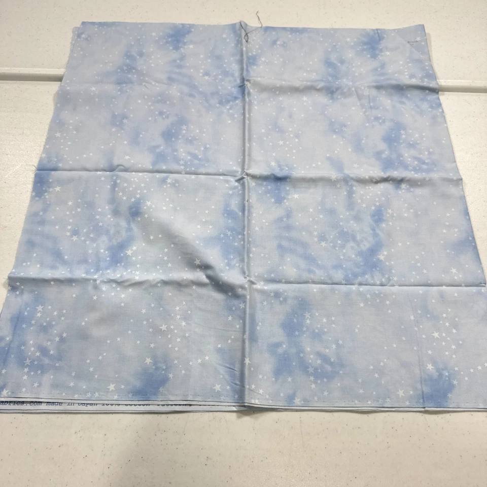 moda quilting fabric cotton blue abstract stars clouds 42x43 1 yard 32524 japan - Image 2 of 4