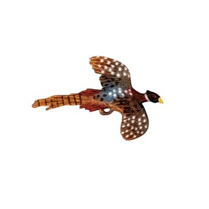 Flying Pheasant Lapel Pin Bird Hunting Wildlife Vintage Hand Painted