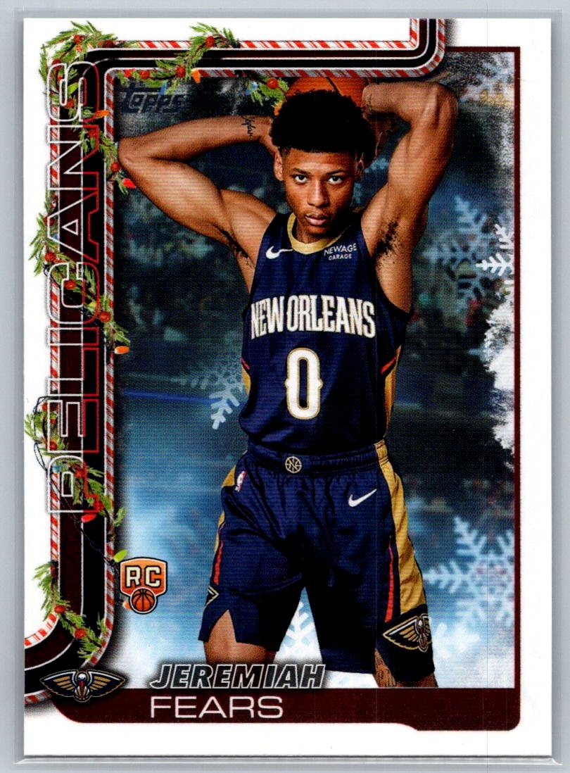 💎2025-26 Topps Holiday Basketball #H167 Jeremiah Fears RC - Pelicans💎