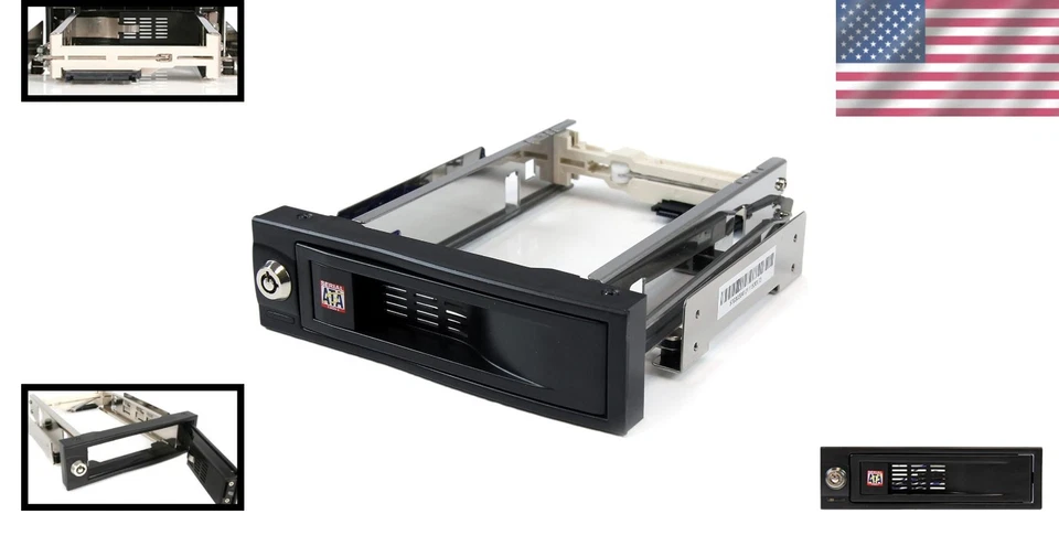 Aluminum Hot Swap Enclosure - 5.25in Trayless SATA Drive Bay, Lockable Access - Image 2 of 4