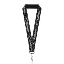 Buckle Down Lanyard-1.0"-Challenger Repeat W/Text Black/White One Size Multicolo