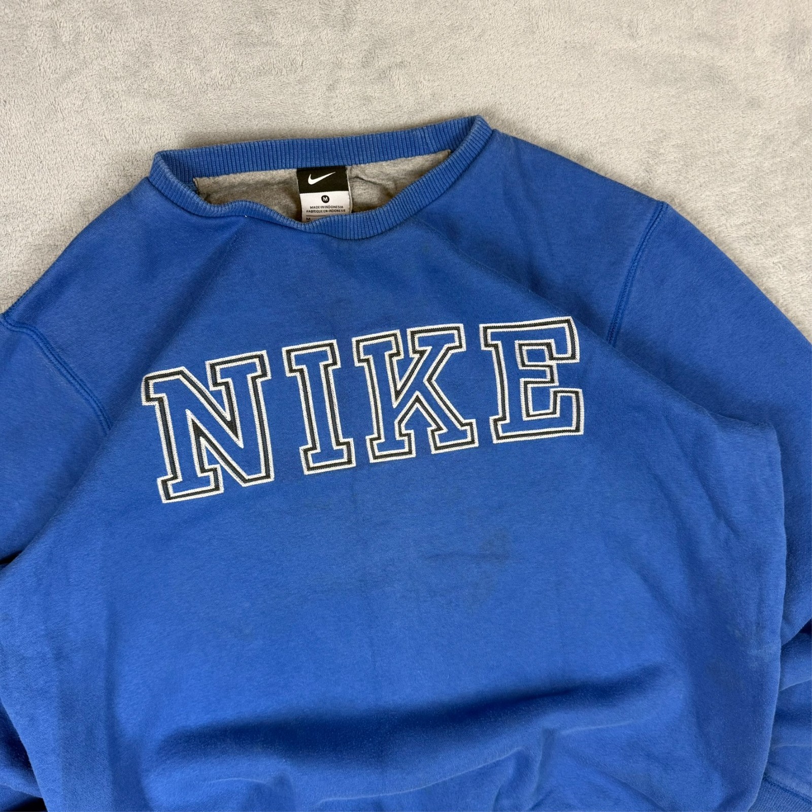Vintage Nike Blue Spellout Heavyweight Oversized Size Medium Pullover Sweatshirt image 4