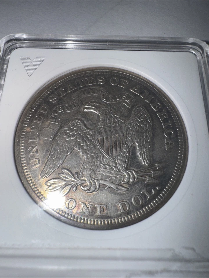 1871 Seated Liberty Silver Dollar         ANACS EF 45 CERTIFIED - Image 3 of 4