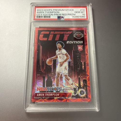Amen Thompson [Premium Red Prizm] #14 2023 Panini Hoops Premium Stock City Edition card