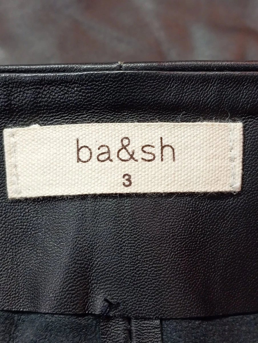 ba&sh Wickelrock Damen Gr. 40 Schwarz Leder Minirock