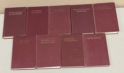Ellen White 1950s Conflict 5 Vol Set Red/HC+4, Total 9; Seventh-day Adventist