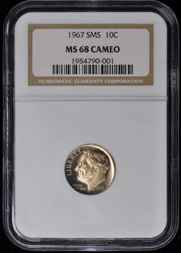 1967 SMS Roosevelt Dime 10C NGC MS68CAM