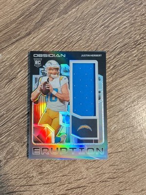 2020 Panini Obsidian Rookie Eruption Justin Herbert Patch 5/100 Chargers RC #RE4
