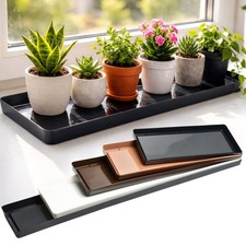 Pot Saucer Drip Tray Long Rectangle Plastic Flowerpot Base Indoor Outdoor Plant