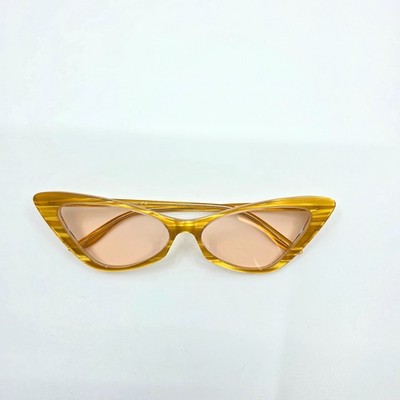 Gucci Yellow Cat Eye Sunglasses Pink Lenses Size 61MM×16MM×145MM