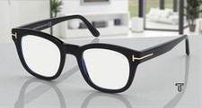 Tom Ford FT5542-B 001 Shiny Black Clear Lens Plastic 50 mm Men's Eyeglasses