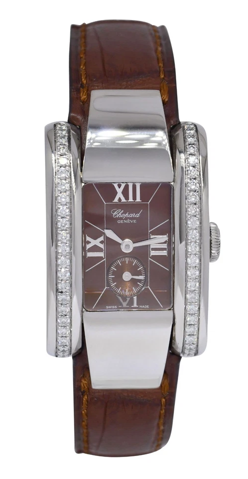 Reloj de cuarzo para dama Chopard La Strada acero esfera marrón bisel de diamantes 41/8412 Foto 2 de 4
