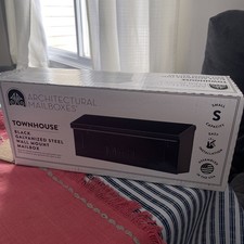 Townhouse Small Capacity Galvanized Steel Wall Mount Mailbox Black