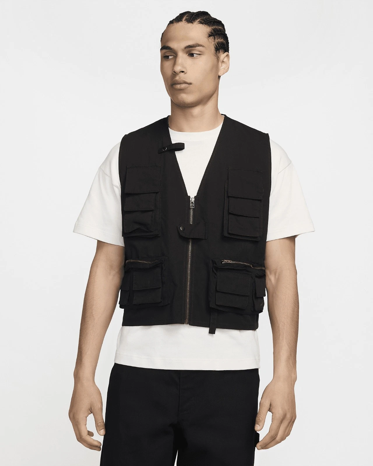 Nike Life Utility Fishing Vest Mens Size Small Full-Zip FN3214-010 Black $175