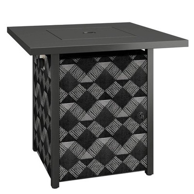 Quadratische Propangas Feuerstelle Tisch, 12 kW Feuerstelle Outdoor Terrassenheizer mit Glas