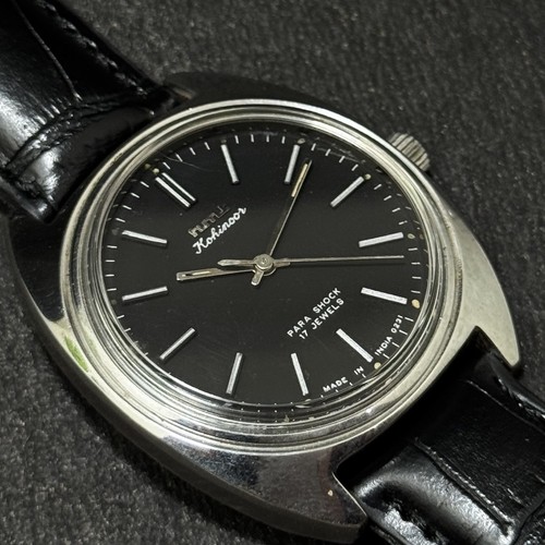 Vintage HMT Kohinoor 17 Jewels With Black Dial Men's Wristwatch