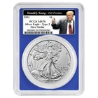 2021 $1 1-oz T-2 American Silver Eagle PCGS MS70 FS Trump 45th President Label