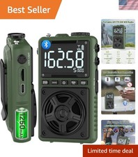Portable Bluetooth Radio with NOAA Alerts: 1250mAh Rechargeable and Flashlight