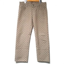 GUCCI Tom Ford-era GG Jacquard Straight Pants, Size 52, Beige mens USED