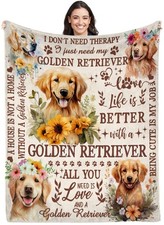 50x60-inch Golden Retriever Flannel Throw Blanket for Dog Lovers Home Decor