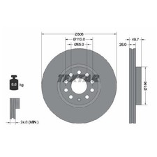2x Bremsscheibe vorne für VW Passat B9 CJ5 Tiguan CT1 26839123