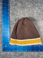American Eagle Outfitters Beanie Toque Adult One Size Brown Yellow Knit Cotton