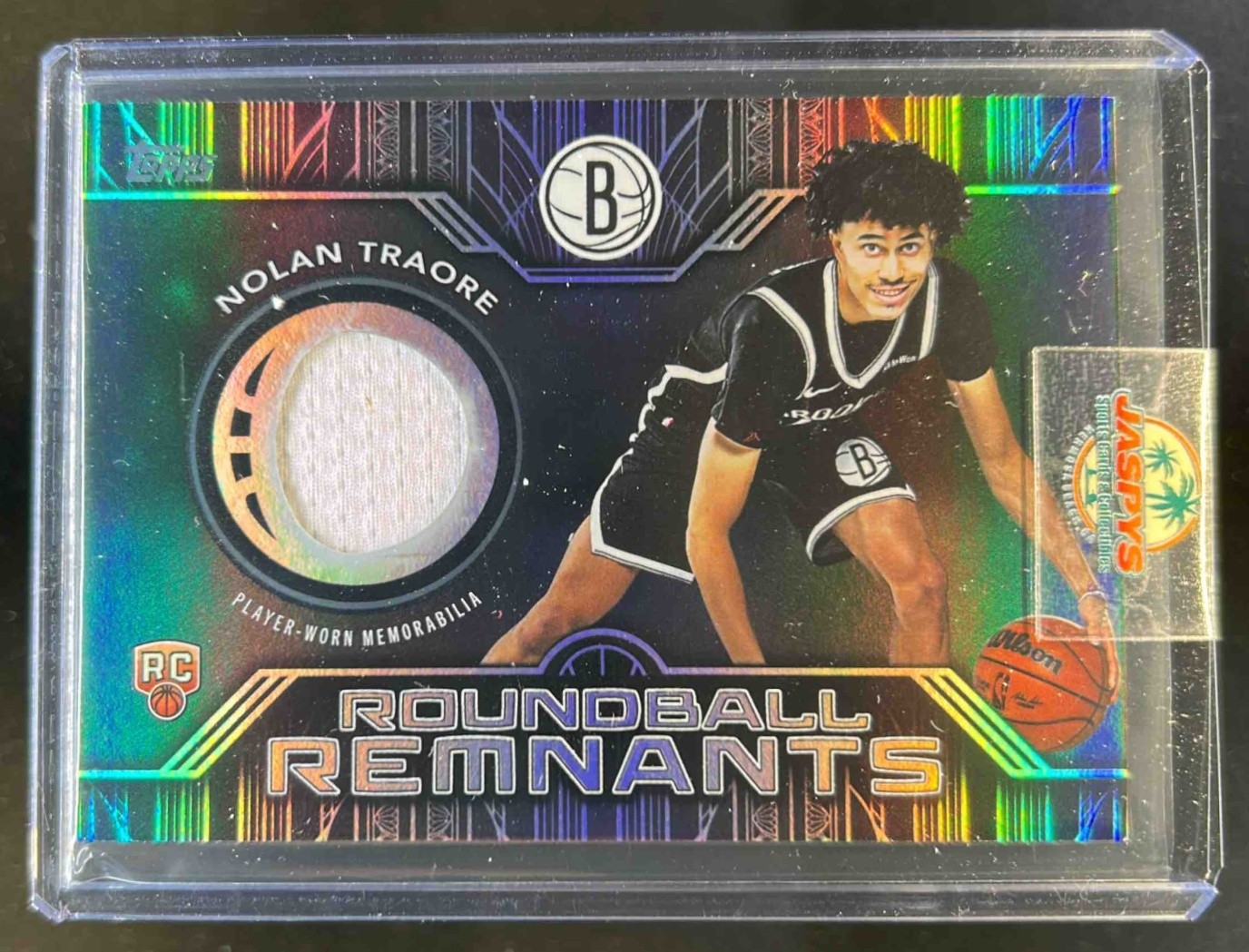 2025-26 Topps Nolan Traore Roundball Remnants Jersey Rainbow Foil RC #RRR-NT