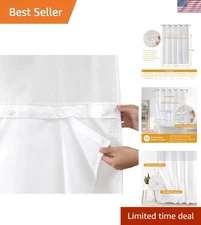 Shower Curtain Liner Water-Repellent Fabric Snap-In Replacement 70x54 White
