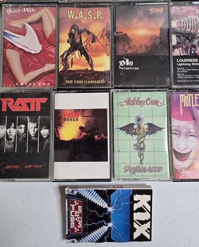 80s Heavy Hair Metal Hard Rock 16 Cassette Tape Lot Crue Ratt Dio Loudness WASP - Picture 8 of 17