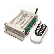 DC12V RF Receiver Controller 12 Channels with 12 Buttons Remote Control 433